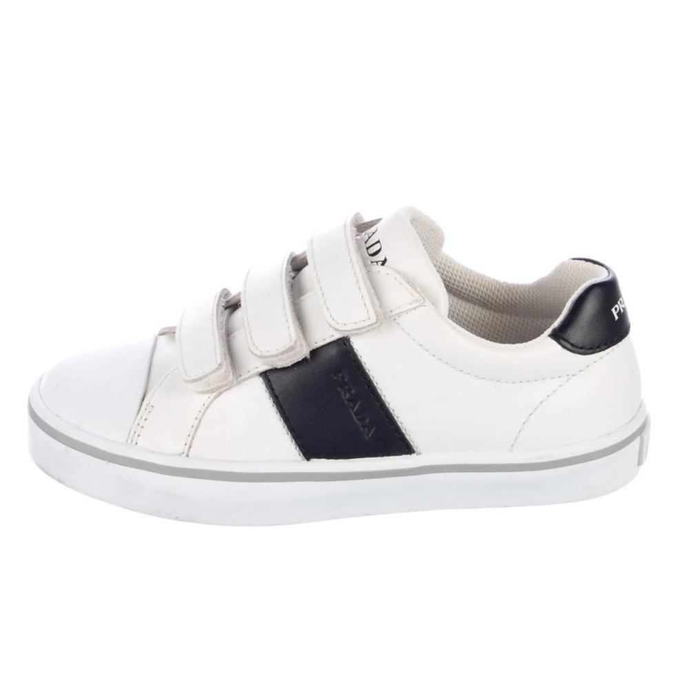 Prada Kids' Toddler Leather Low Top Sneakers - White - Size: 2 or 2.5